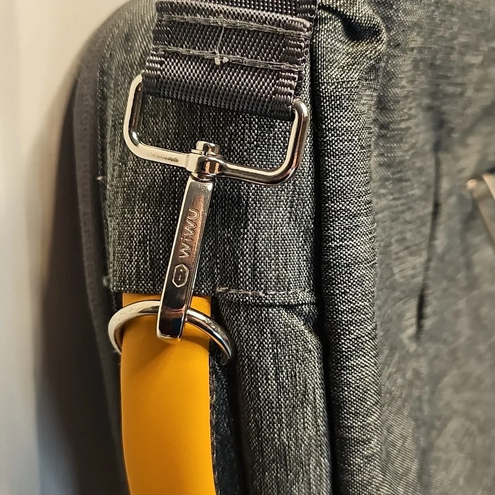Gray Laptop Bag with Yellow Accents